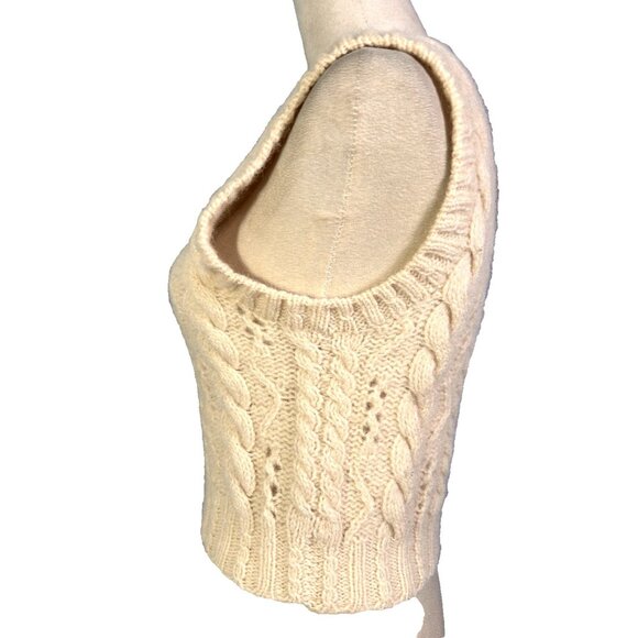 Vintage JG Hook Sweater Vest Cable Knit Cream Wool Hand Knit Shetland Fisherman - Picture 3 of 8